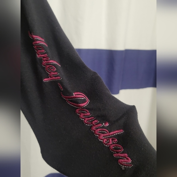 🖤💖 Harley-Davidson Sheer Front Black & Pink Women’s Long Sleeve Tee | Size S - Picture 5 of 5